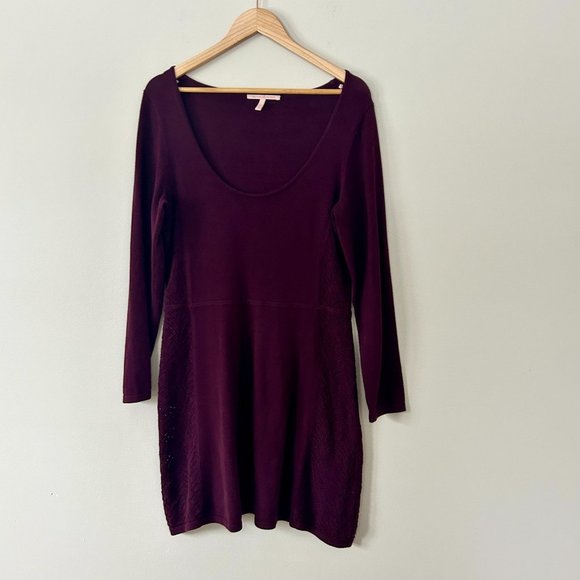 Victoria Secret's Maroon Long Sleeve Scoop Neck Knit Dress Size Large - Picture 1 of 8